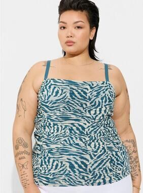 Torrid 4x 4 26 Stretch Mesh Cropped Shirred Cami